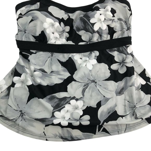Beach Belle Casablanca swimwear top size 14 Black and Gray Floral NWT - Picture 3 of 11